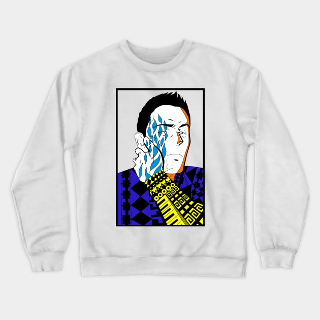 the real lebeau in ecopop totonac patterns portrait design Crewneck Sweatshirt by jorge_lebeau